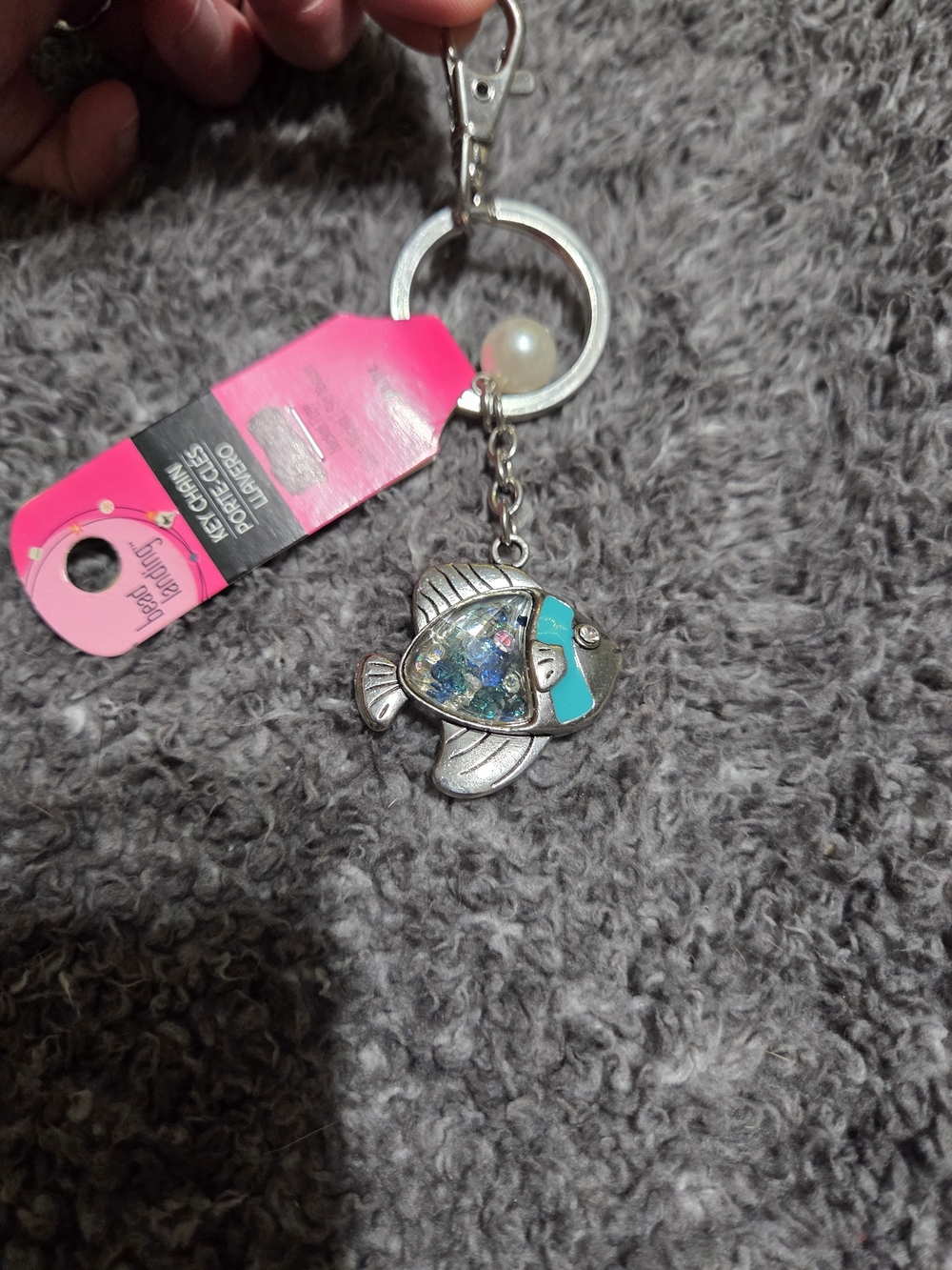 Fish Keychain Charm in Turquoise